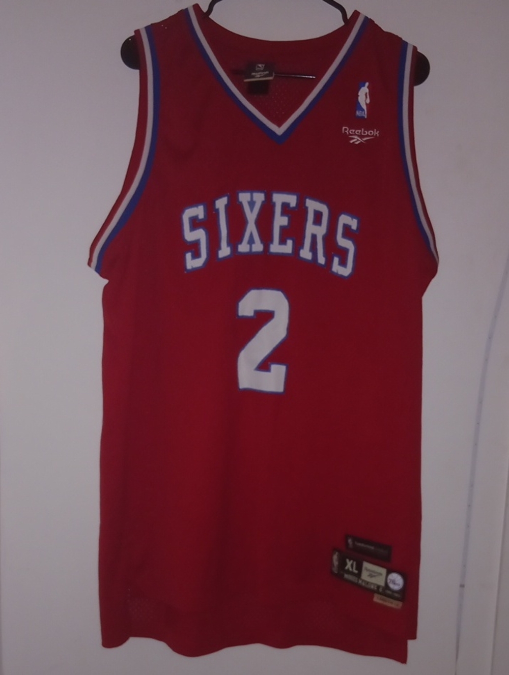 Hardwood Classics Vintage Reebok Moses Malone #2 Sixers Jersey Size XL